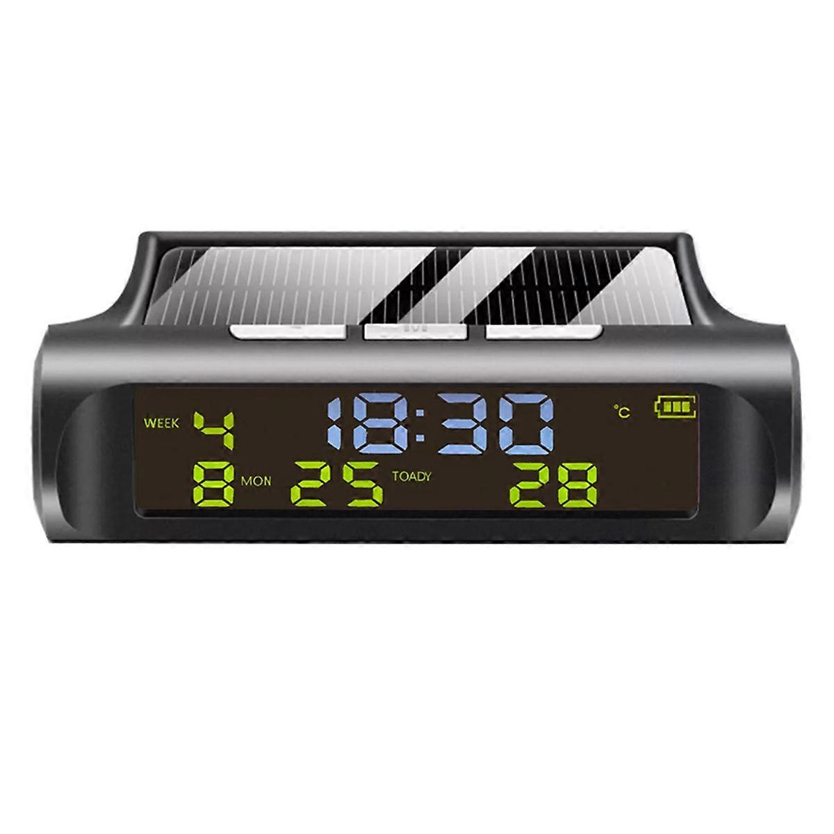 Solar Car Clock Automatic Solar Clock with Week Month