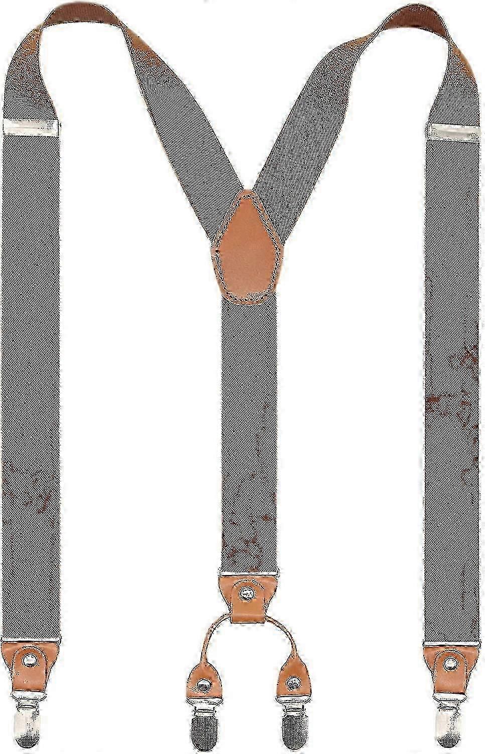 Mens Y-back 4 Metal Clip Elastic Wide Suspenders Perfect For Both Casual And Formal, Adjustable Elastic Style Suspenders For Men's And Women's With St