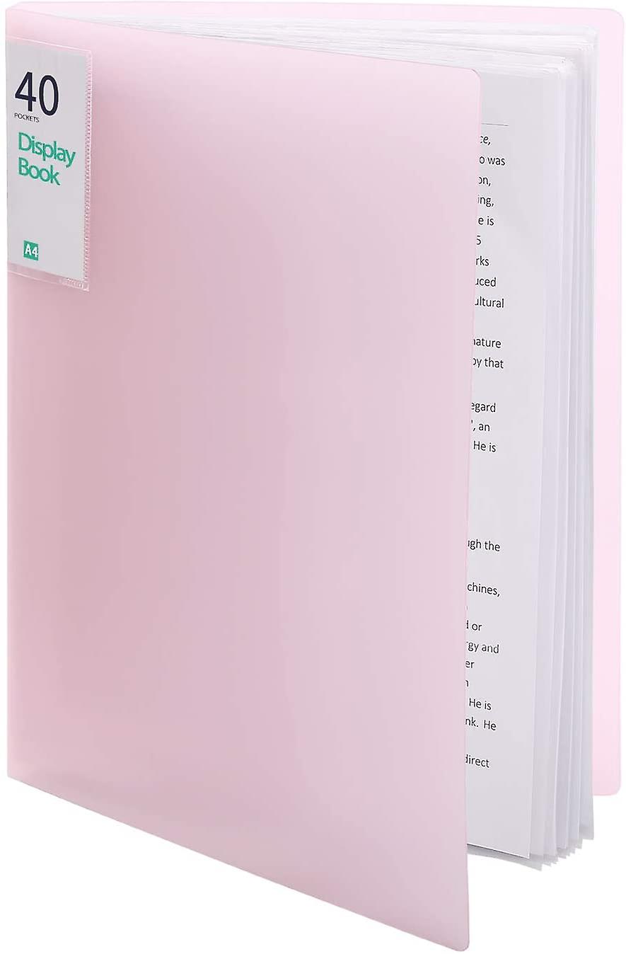 40 Pockets Plastic Presentation Book Portfolio Folder File Folder Clear Sleeves Protectors Display Book Document