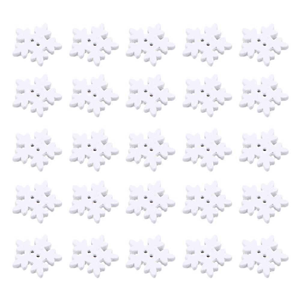 Wood Christmas Buttons Snowflake Design for Decoration 400Pcs