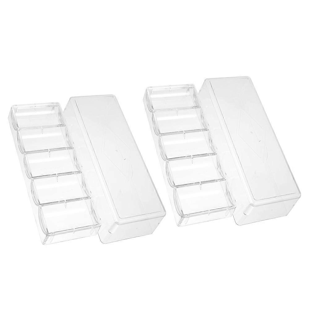 Poker Chips Tray Transparent Storage Organizer 2Pcs Case with Lids for Storage Use
