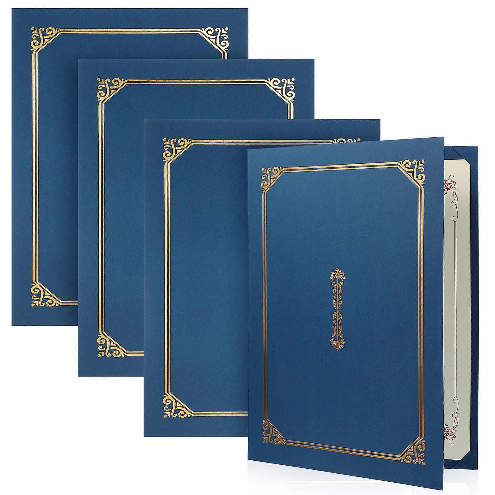 Blue Document Cover A4 Certificate Holder for Protecting Certificates 8Pcs