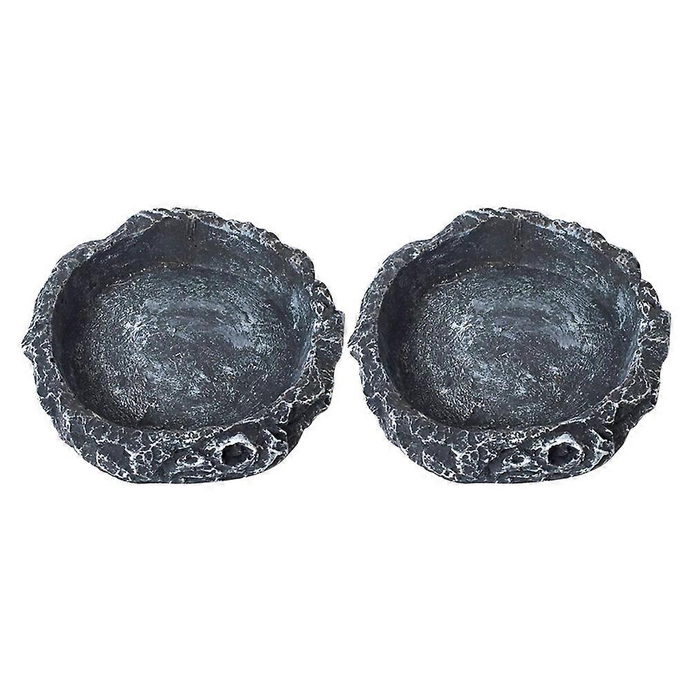 Reptile Food and Water Bowl 4Pcs for Turtle Lizard Snake Frog Feeding