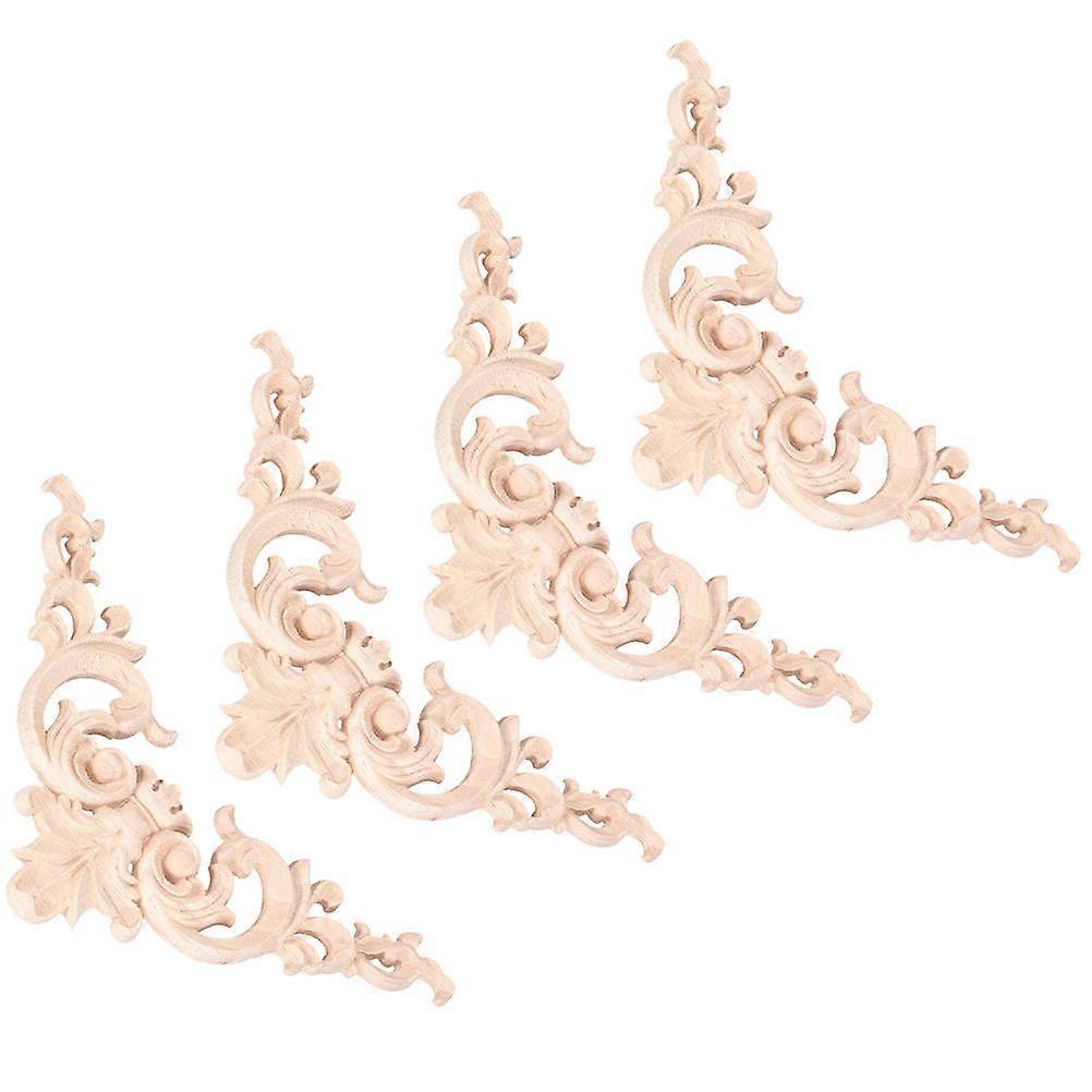 Wood Carving Decal Corner Protector for Decoration 8Pcs Beige Pack
