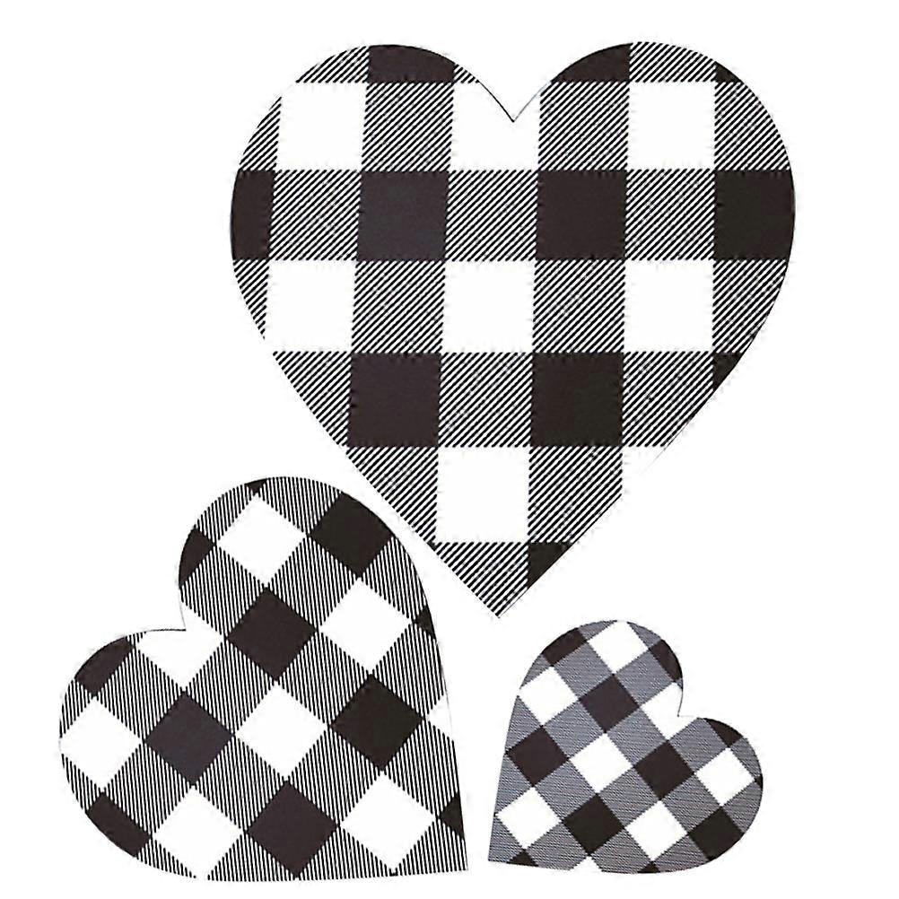Wood Heart Pendant for Wall Decoration 9Pcs Multi-Color Heart Sign Set