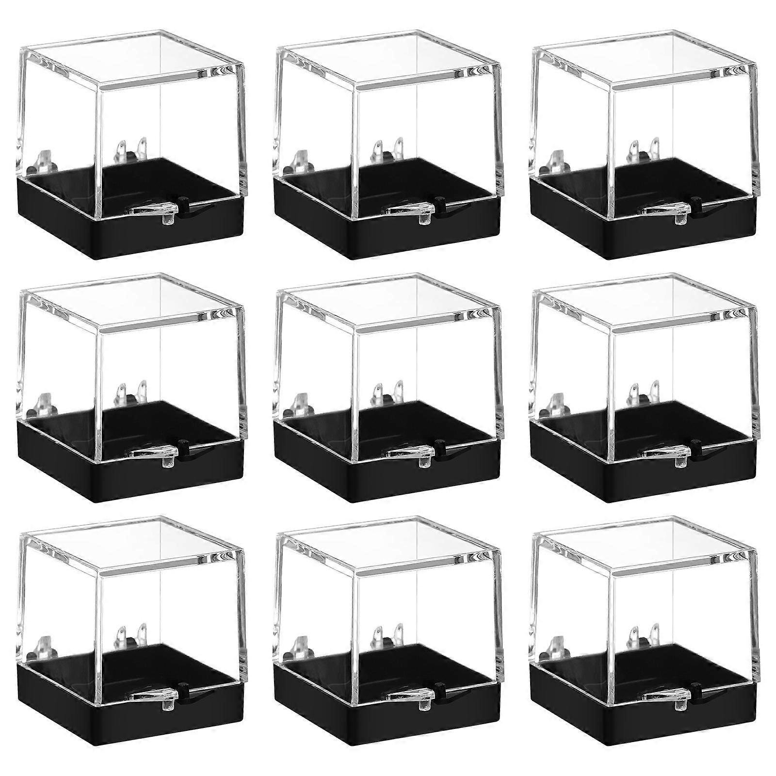 Square Display Case Single Plastic Mineral Specimen Storage 24Pcs