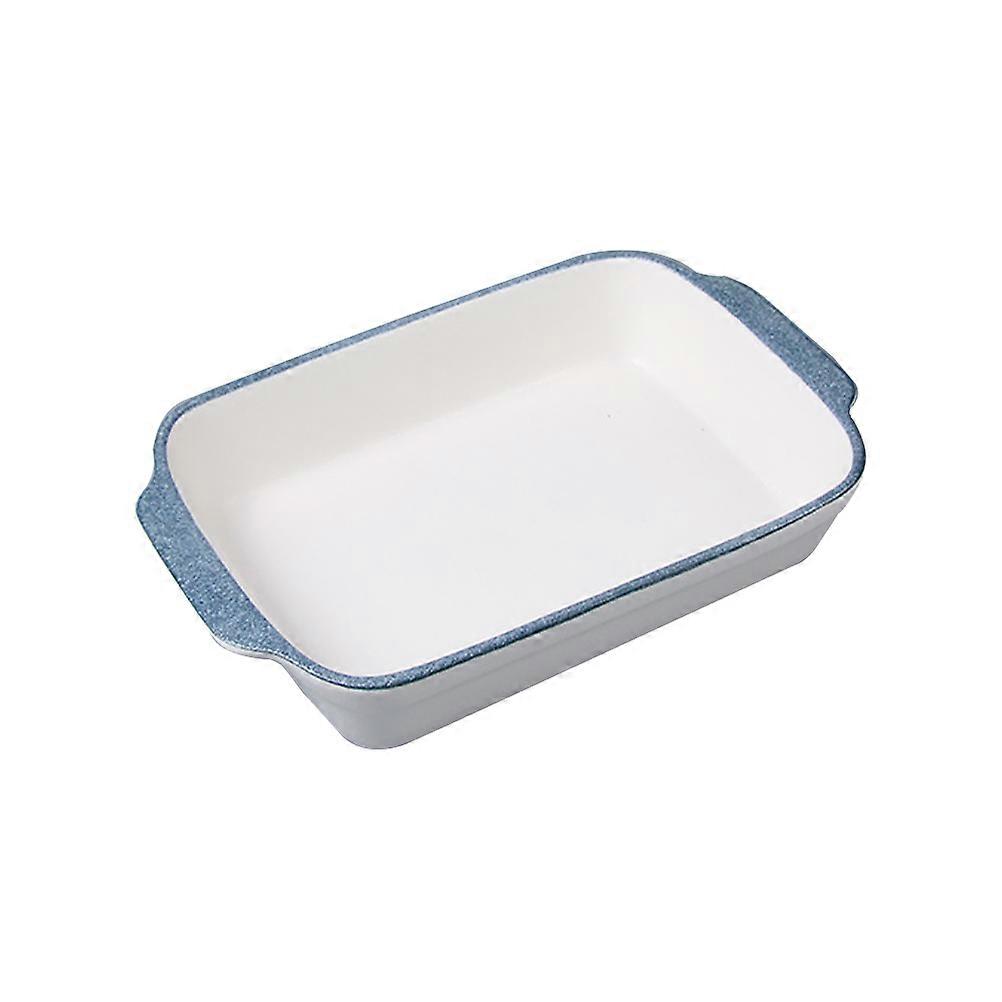 Household Rectangular Ceramic Bowl with Double Handles for Baking 1Pcs