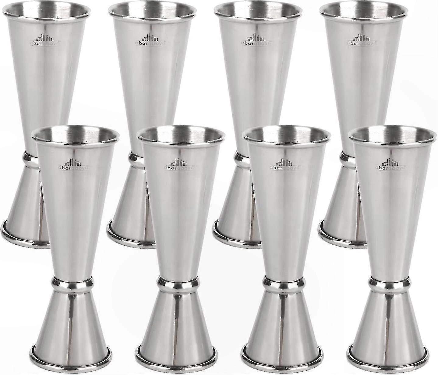 Professional Heavyweight Double Jigger with 8 Precision Measurements, Rolled Lip for Accurate Bartending & Cocktail Crafting