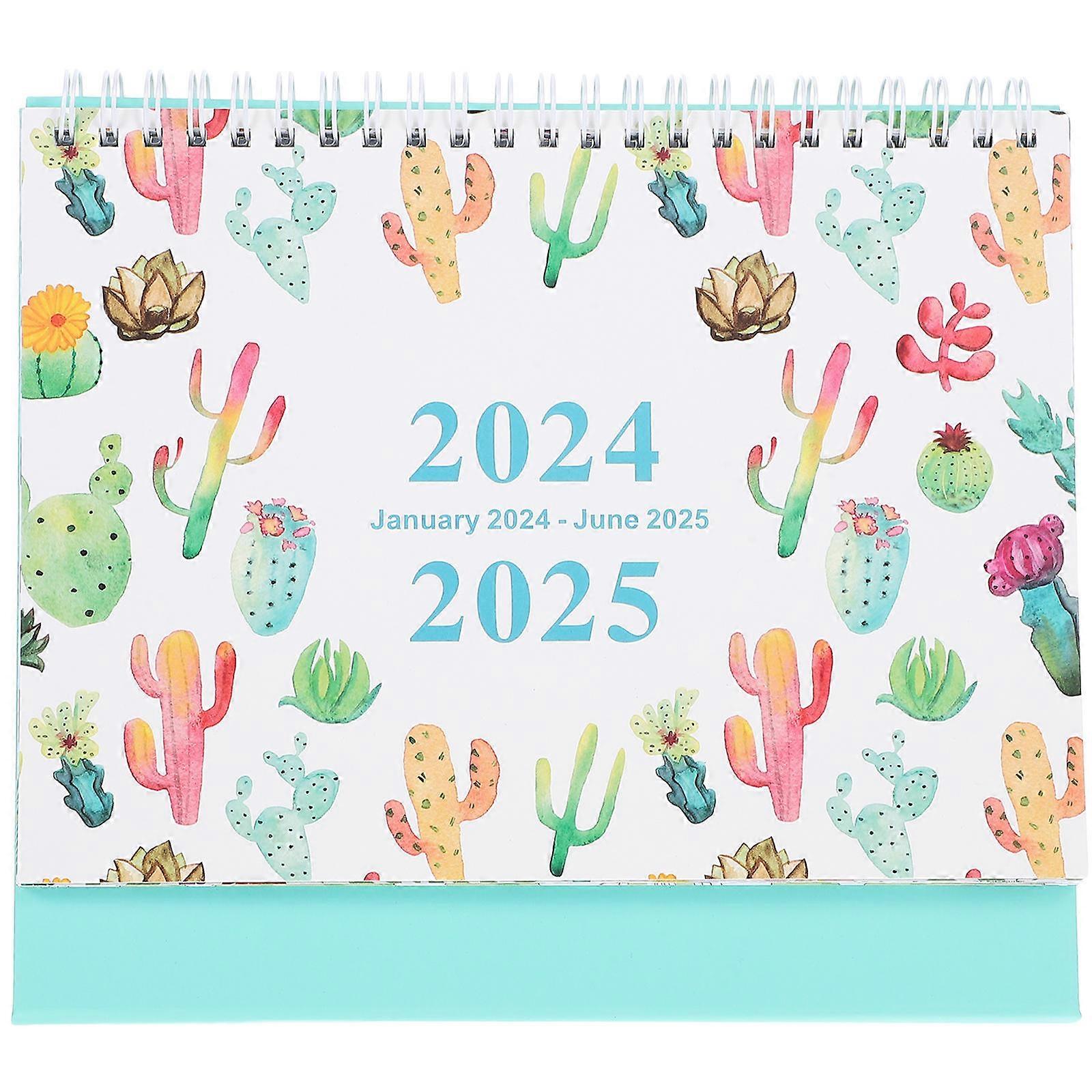 Multi Color Desk Calendar 5Pcs Flip Calendar For Daily Use Event Reminder Size 8.65X7.86X2.95in