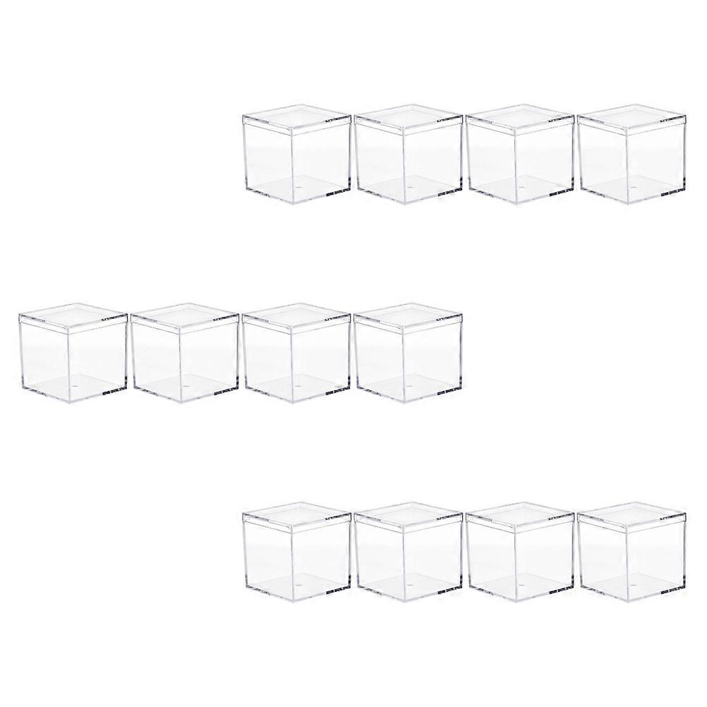 Clear Storage Box Square Acrylic Candy Container For Home Organization Portable 5.5x5.5x5.5cm Small Snack Box 12Pcs
