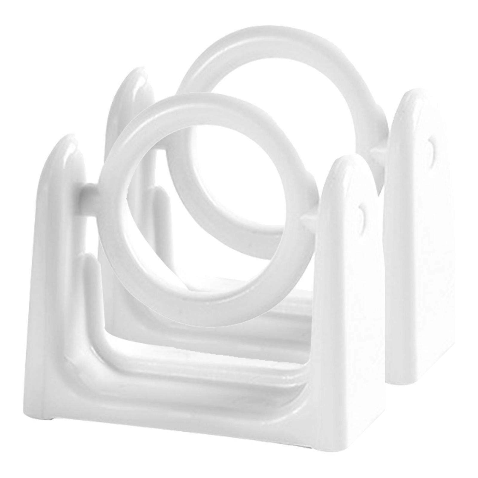 6Pcs White Bathroom Curtain Rod Holder for Fixing Use Stable Plastic Hooks