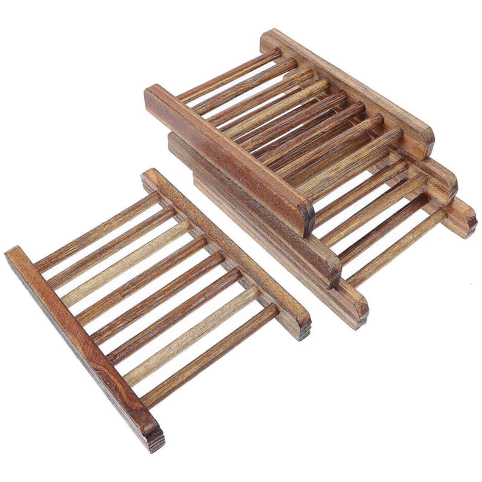 Wood Soap Holder Wooden Soap Dish Multipurpose Use 8Pcs Set