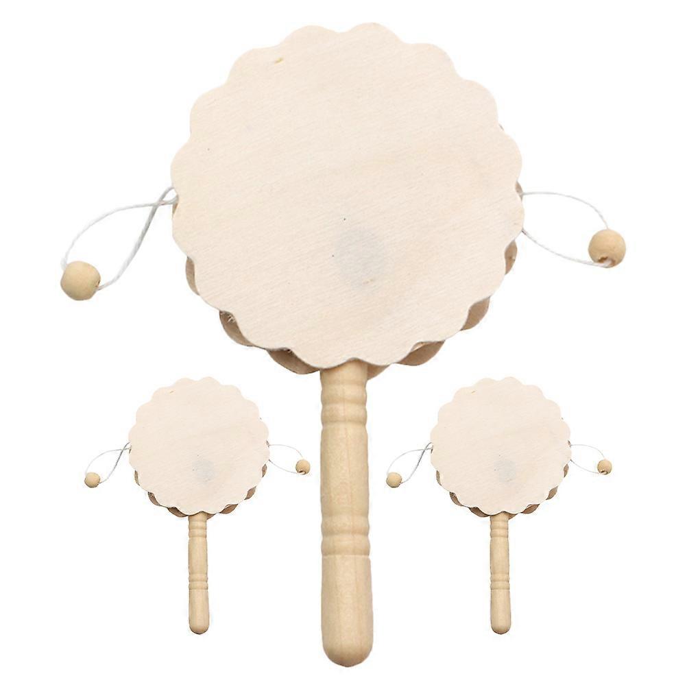 DIY Painted Rattle-Drum 15 Pcs Model Suitable For Craft Makers And Kids With Rectangular Shape For Educational Use