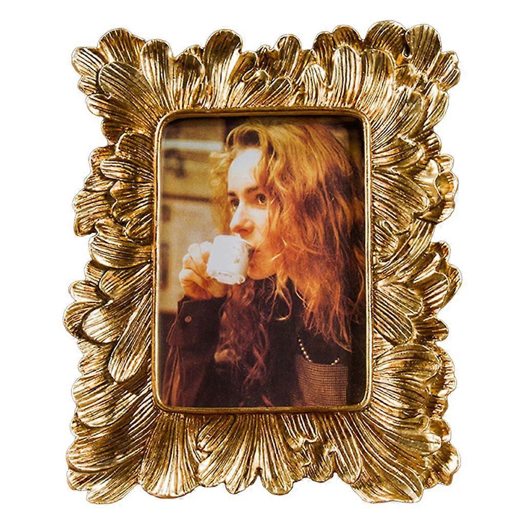 Retro Picture Frame Vintage Iris Flower Photo Holder Rectangle Frames Decor 7in