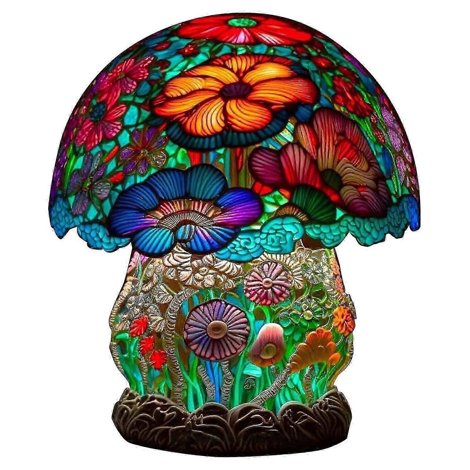 Colorful Snail Table Lamp Stained Glass Plant Series Table Lamp, Vintage Bedside Table Lamp