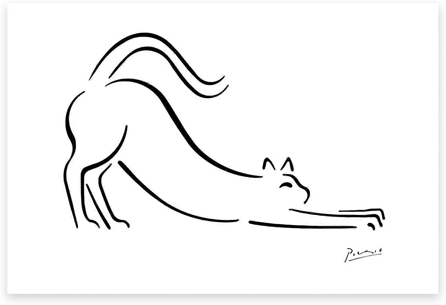 AVOI Picasso Väggkonsttryck Picasso-poster Katt Canvas Väggkonst Minimalistisk Väggdekor Katt Heminredning