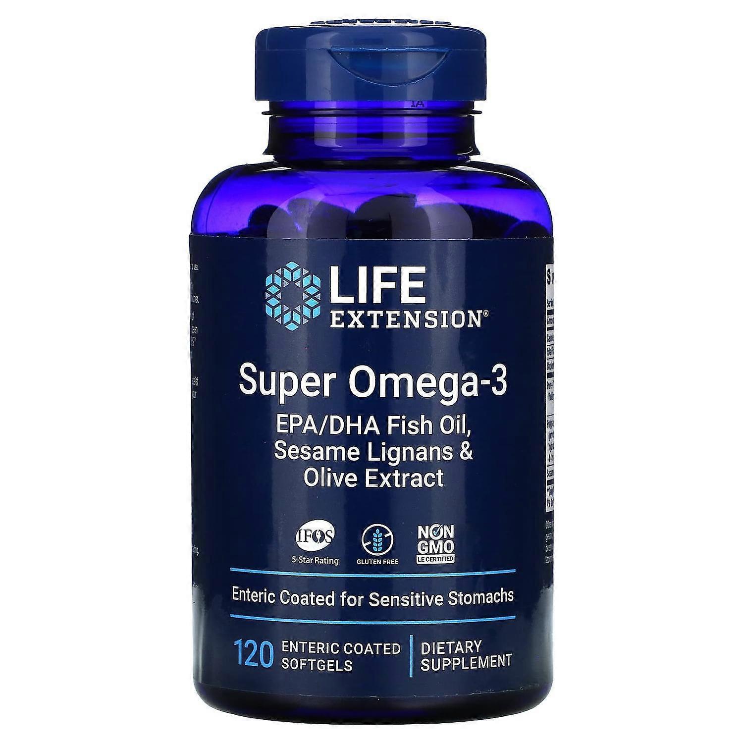 Life Extension, Super Omega-3, 120 Enteric Coated Softgels
