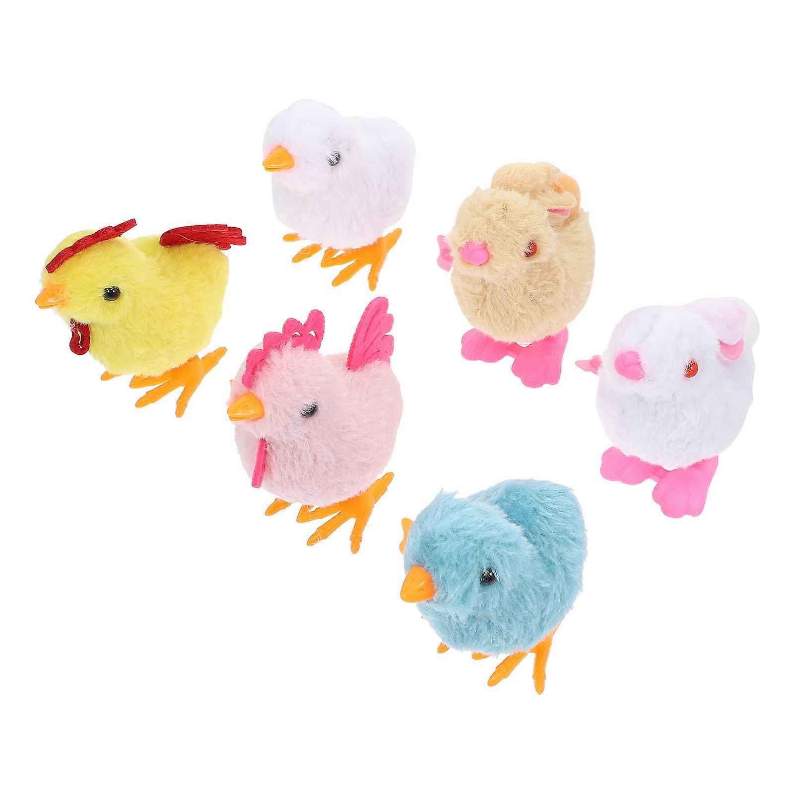 Clockwork Toy Plush Chicken Rabbit for Kids Use 6Pcs Jumping Plaything