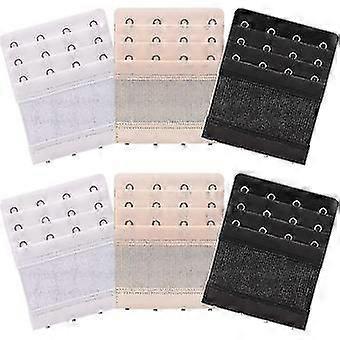 6 Pieces Women's Soft Comfortable Elastic Bra Extenders Bra Extension Strap 4 Hook 3 Row Lady's Bra Extender Bra Band