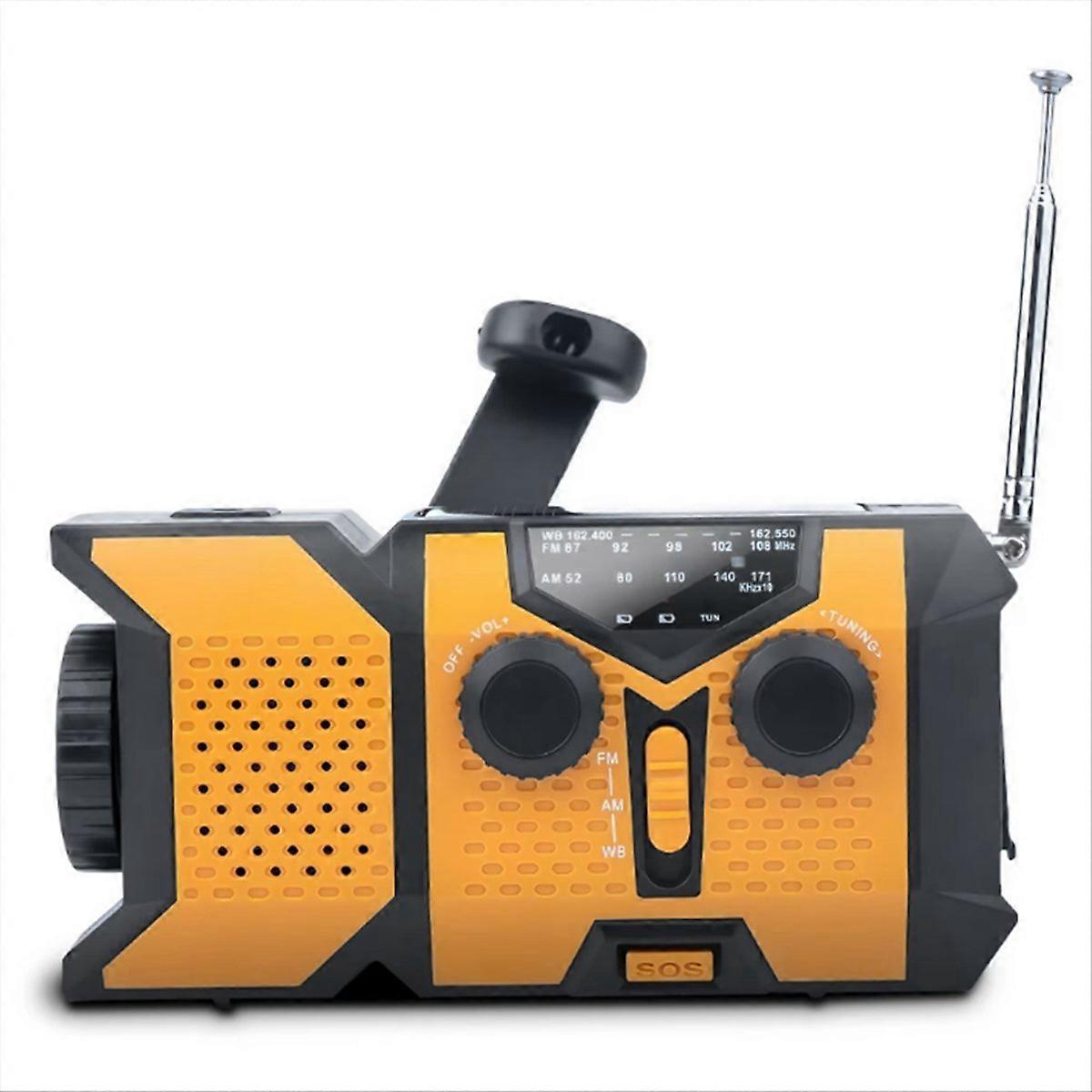 Solar Hand Crank Radio with LED Flashlight, AM/FM/NOAA Portable Weather Radio with 2000mAh Mobile Po