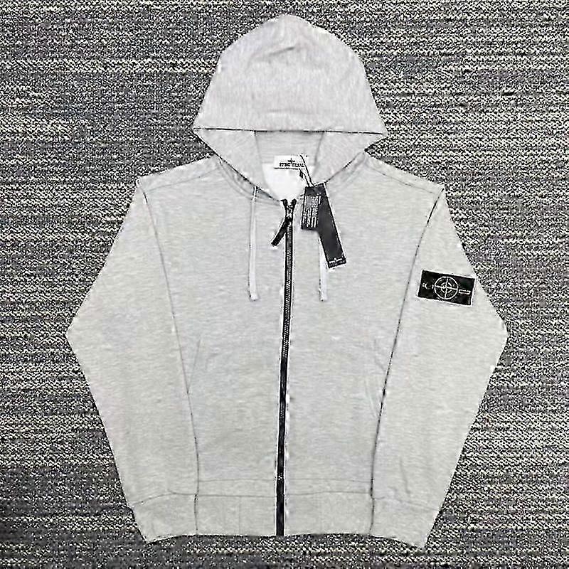 Camisa Correcta Ston Stone para Otoño e Invierno Sudaderas con Capucha para Hombres y Mujeres, Color Sólido Brazalete de Isla Estilo Insignia Cremallera Chaqueta Sudadera
