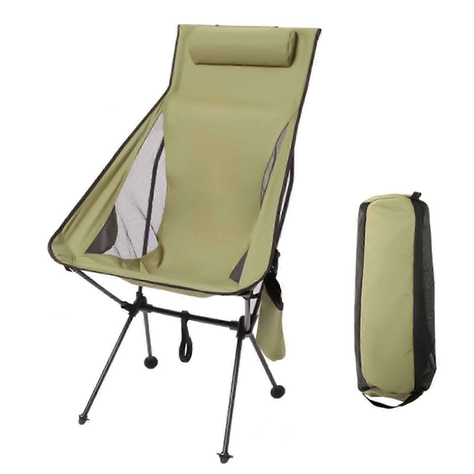 ヘッドレストと収納バッグ付きの折りたたみ式キャンプチェア、屋外キャンプ、ハイキング、旅行、ビーチ、スポーツ用の軽量折りたたみ式チェア
