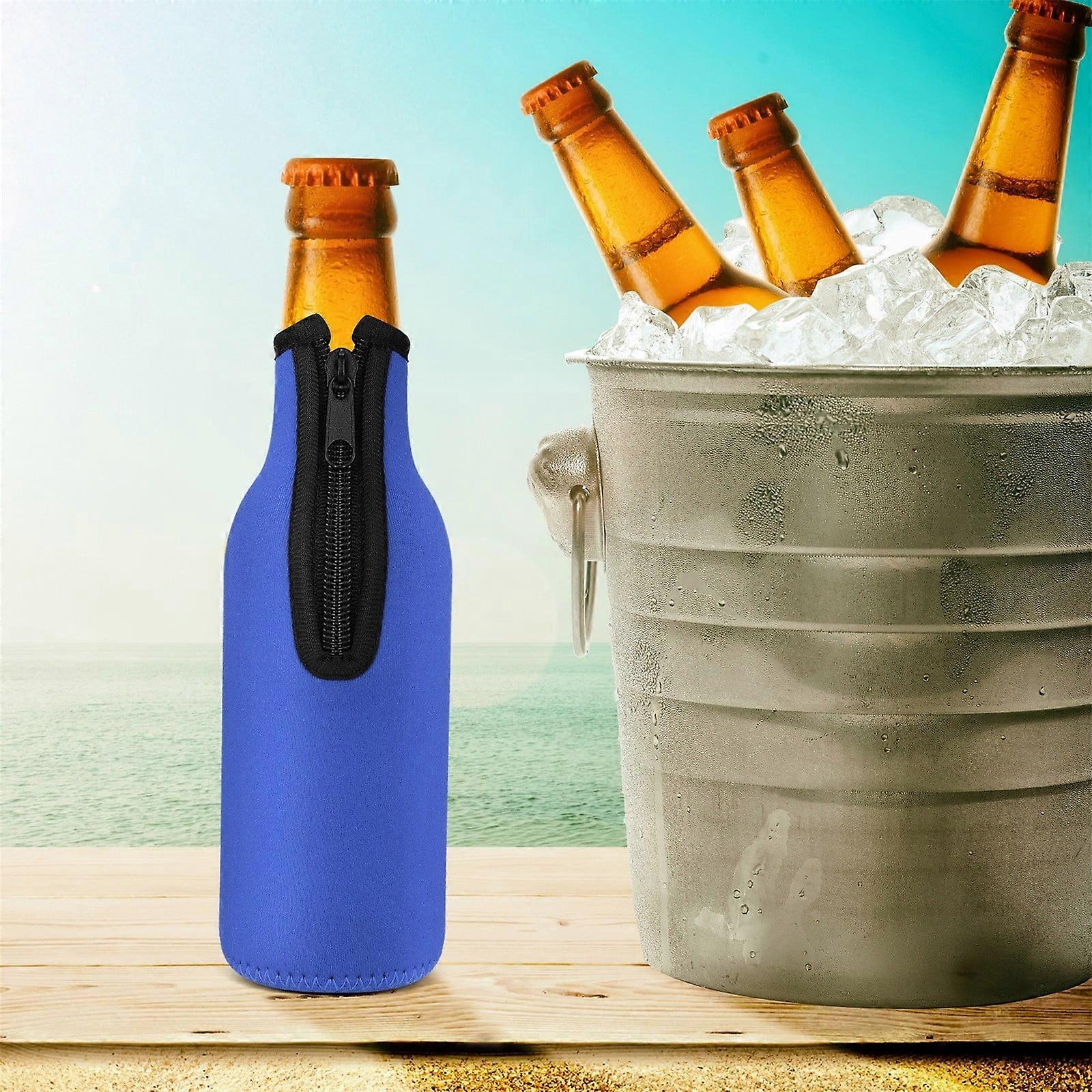Beer Bottle Cooler With Zipper Extra Thick Neoprene