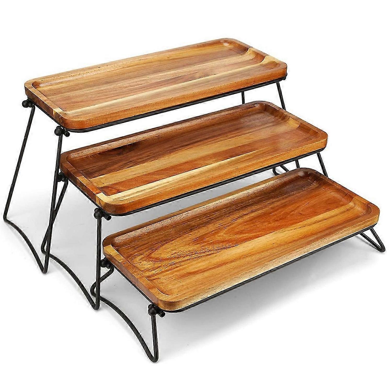 3 Tier Cupcake Stand and Towers Serving Tray for Party, Wooden Dessert Table Display Set, Decorative