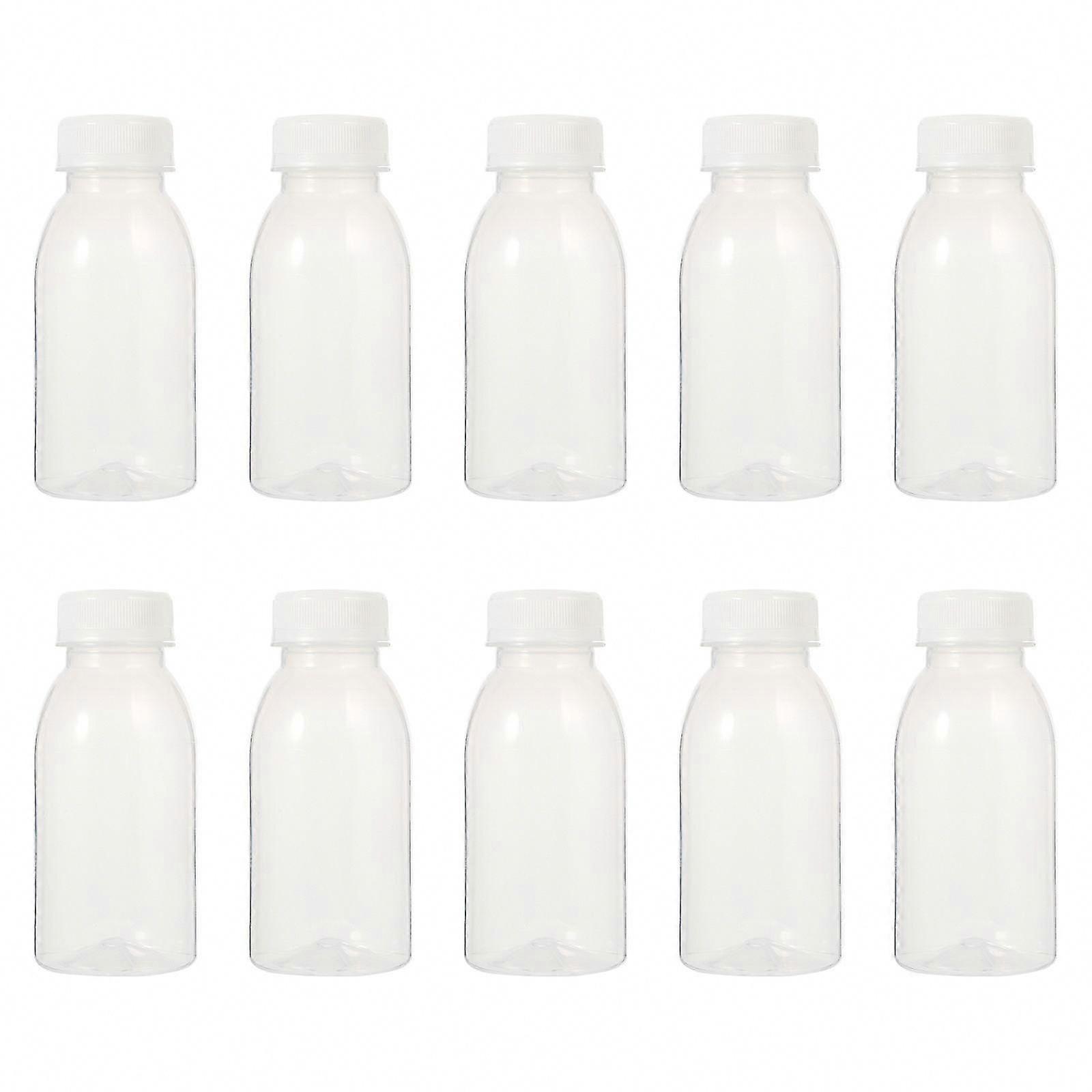 Reusable 350ml Empty Plastic Bottles for Juice and Milk Tea Shop, 10Pcs