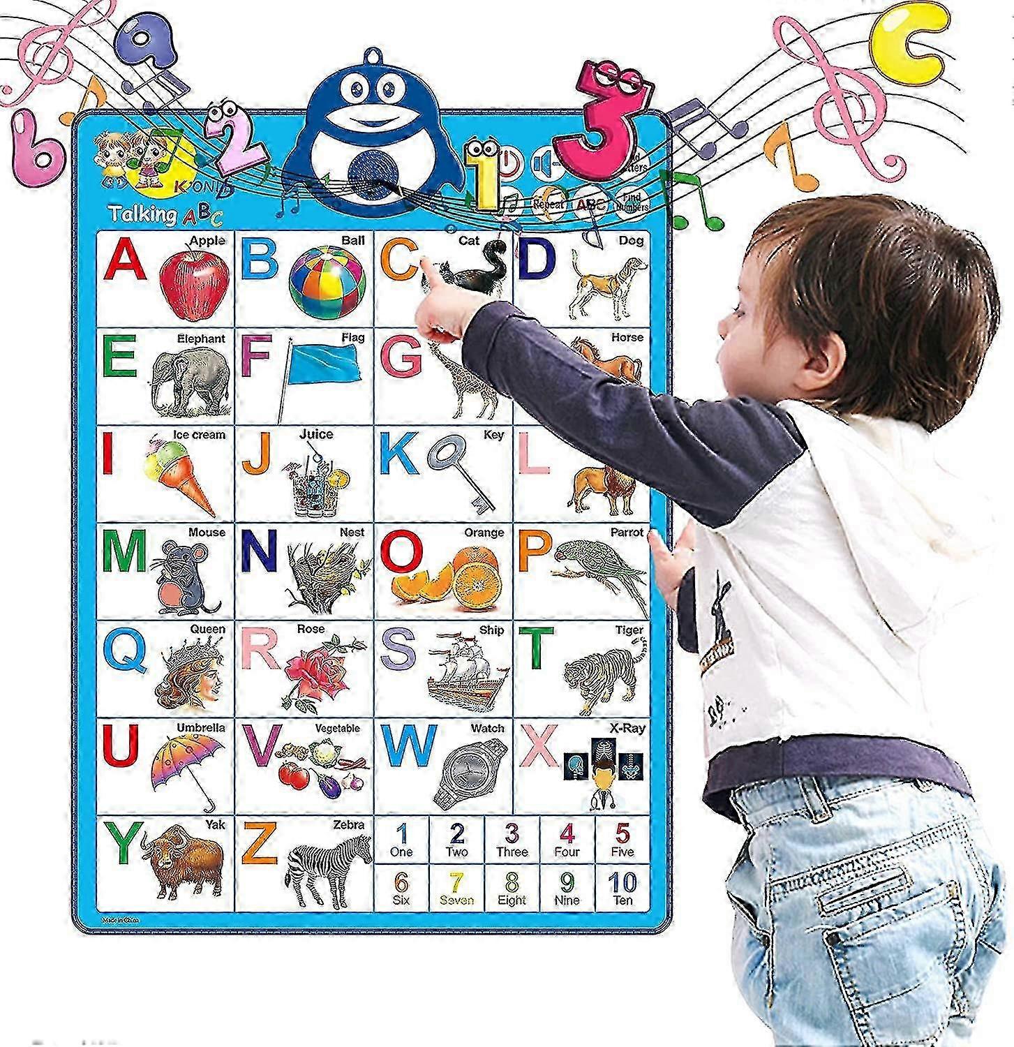 electronic interactive alphabet chart for toddler, talking alphabet poster 25-26s