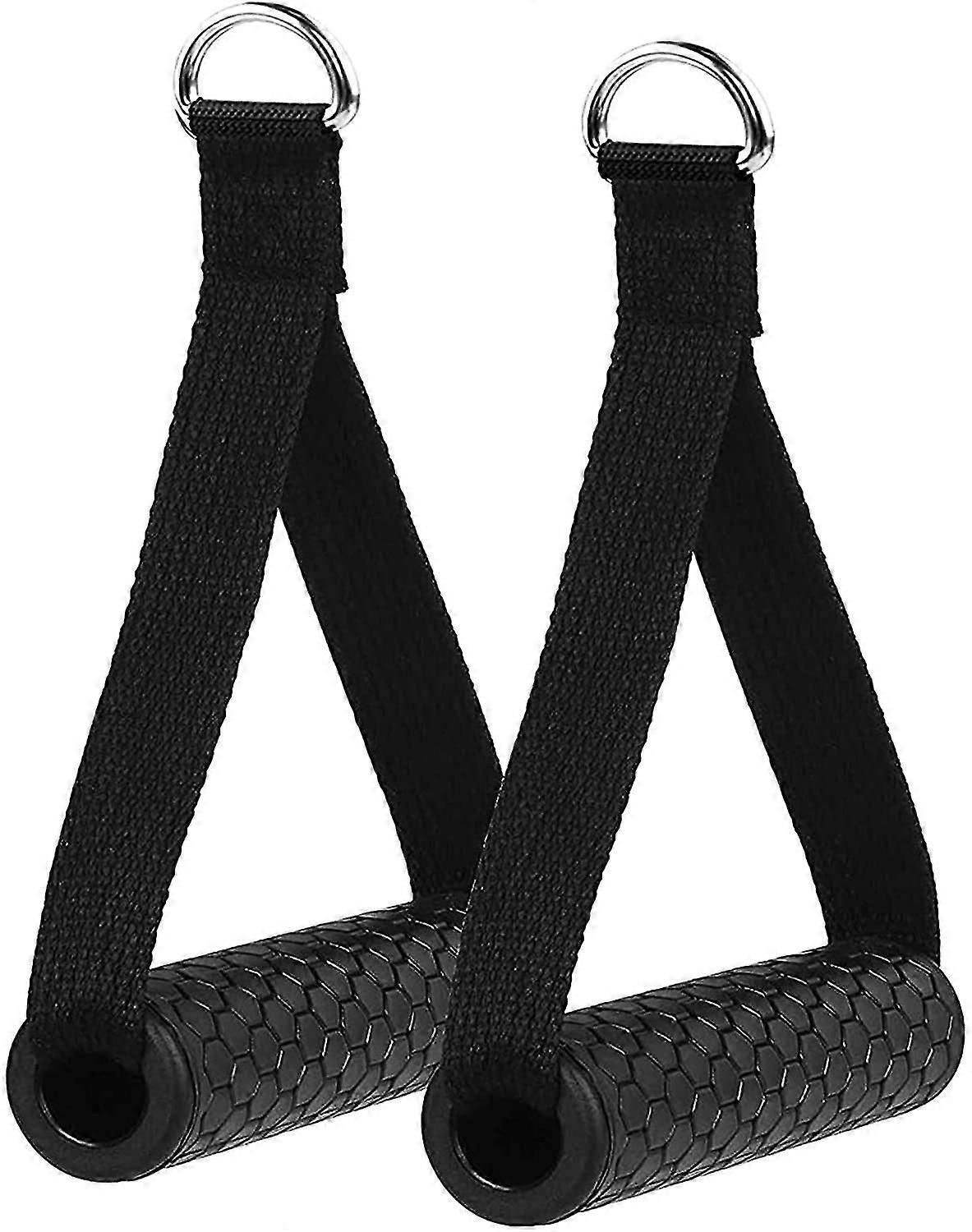 يد واحدة سحب مقبض للياقة البدنية العصابات المقاومة مقابض سحب مقبض قوة التدريب ثلاثية الرؤوس التدريب مساعدات اليوغا تمتد حبل أسود 2 قطعة