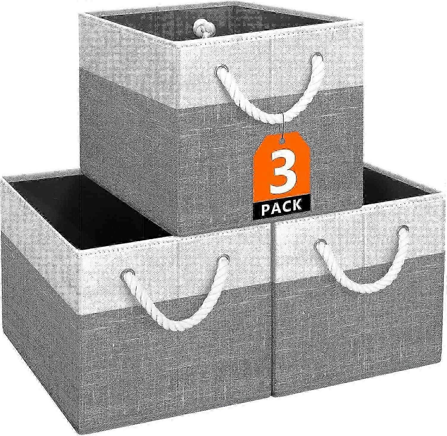 Storage Bins [3-Pack], Foldable Storage Baskets for Organizing Toys, Books