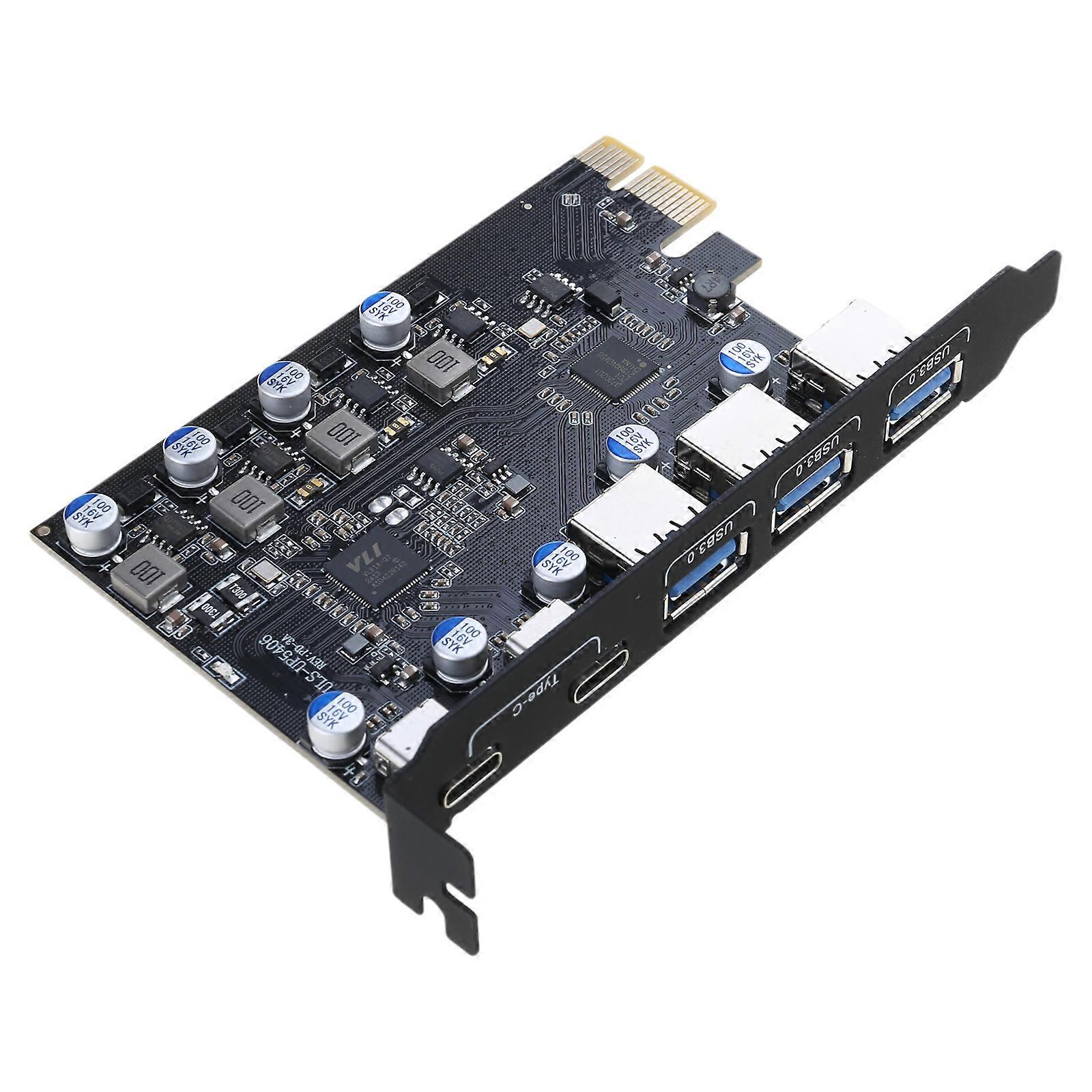 10Gbps USB 3.0 PCIE Card Hub USB 3.0 PCIE Board Controllers Expansion Card PCIE USB3.0 Adapter for Desktop PC Multicolor