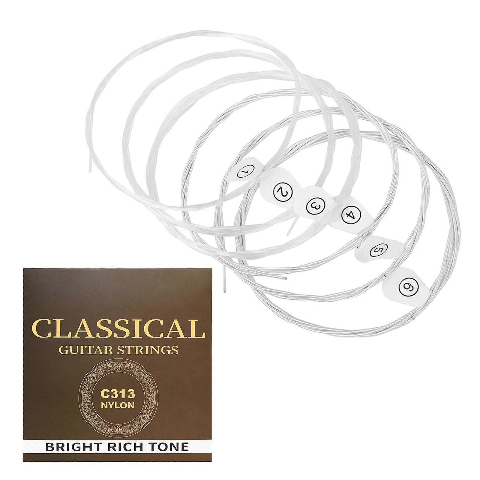 6Pcs .028-.043 Folk Guitar Nylon String Acoustics Guitar Strings for 6 String Classical Guitar Accessorys Durability Multicolor