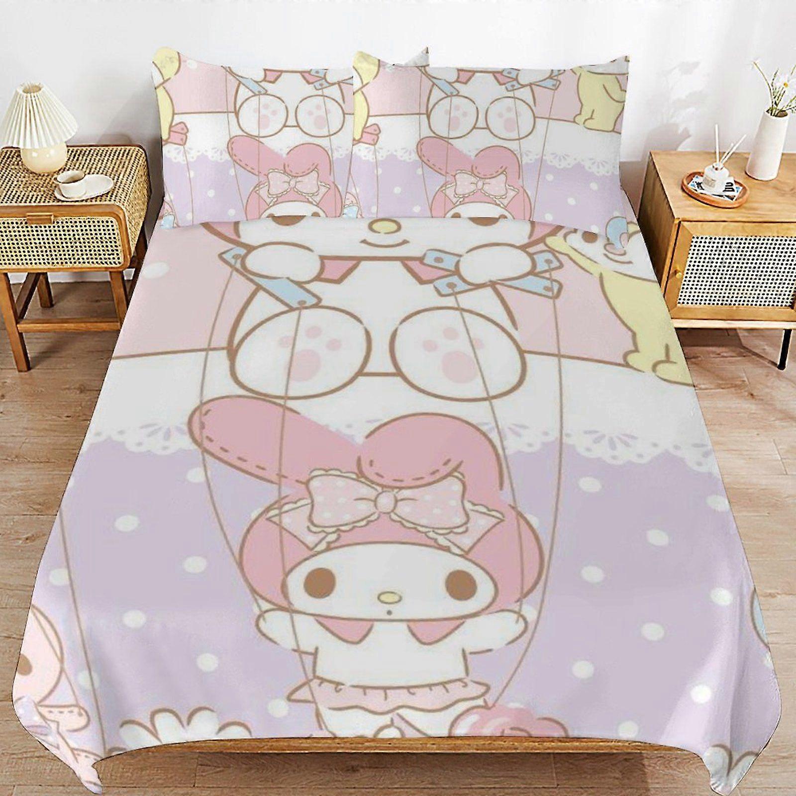 W357 Sanrio Wrinkle Free Sleep Upgrade Soft Zipper Closure Premium Duvet Cover Sets with High Thread Count M357