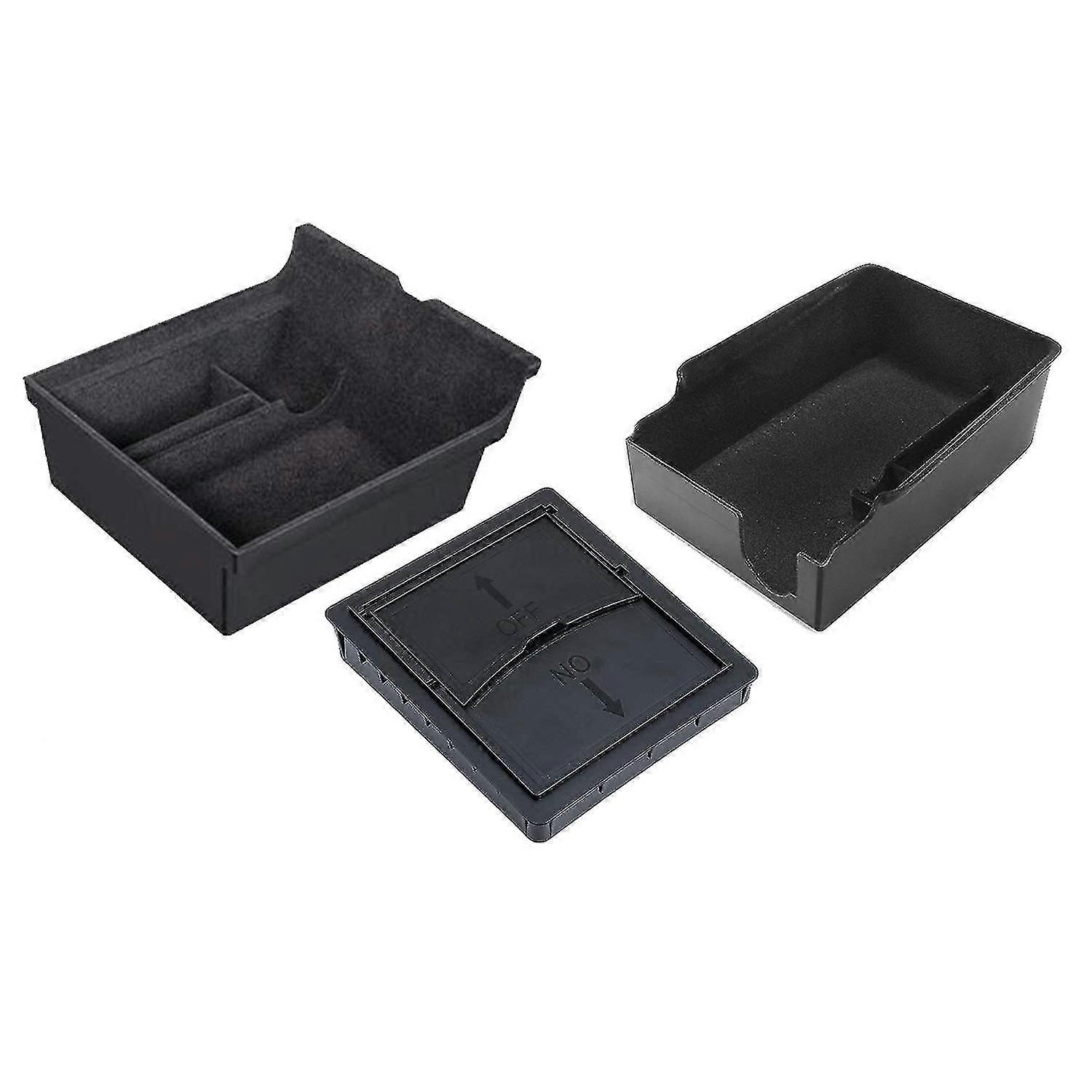 3pcs Center Console Organizer Tray Fit For 2021 Model 3/y Armrest Cubby Drawer Storage Box Accessor (haoyi