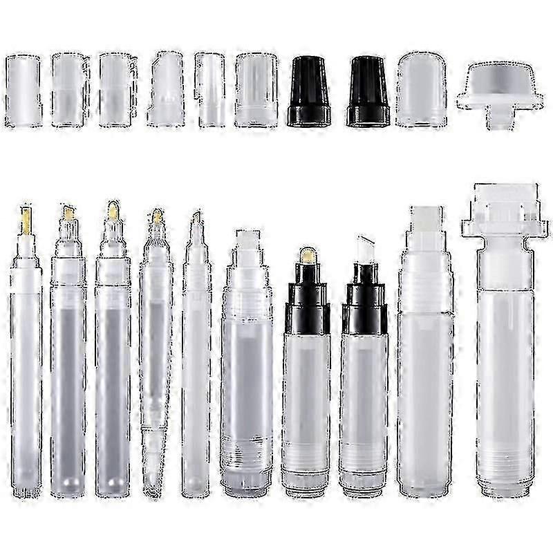 10 Pieces Refillable Empty Pen Rod Paint Markers Refillable Empty Acrylic Paint Marker For Art Supp