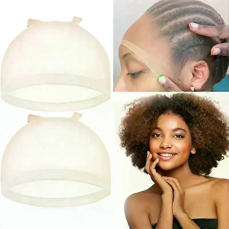 2Pcs/Pack Skin Melt HD Wig Cap Stretchable Thin Durable Invisible Hair Net Lightweight Comfy for All Head Sizes Cosplay Net Cap