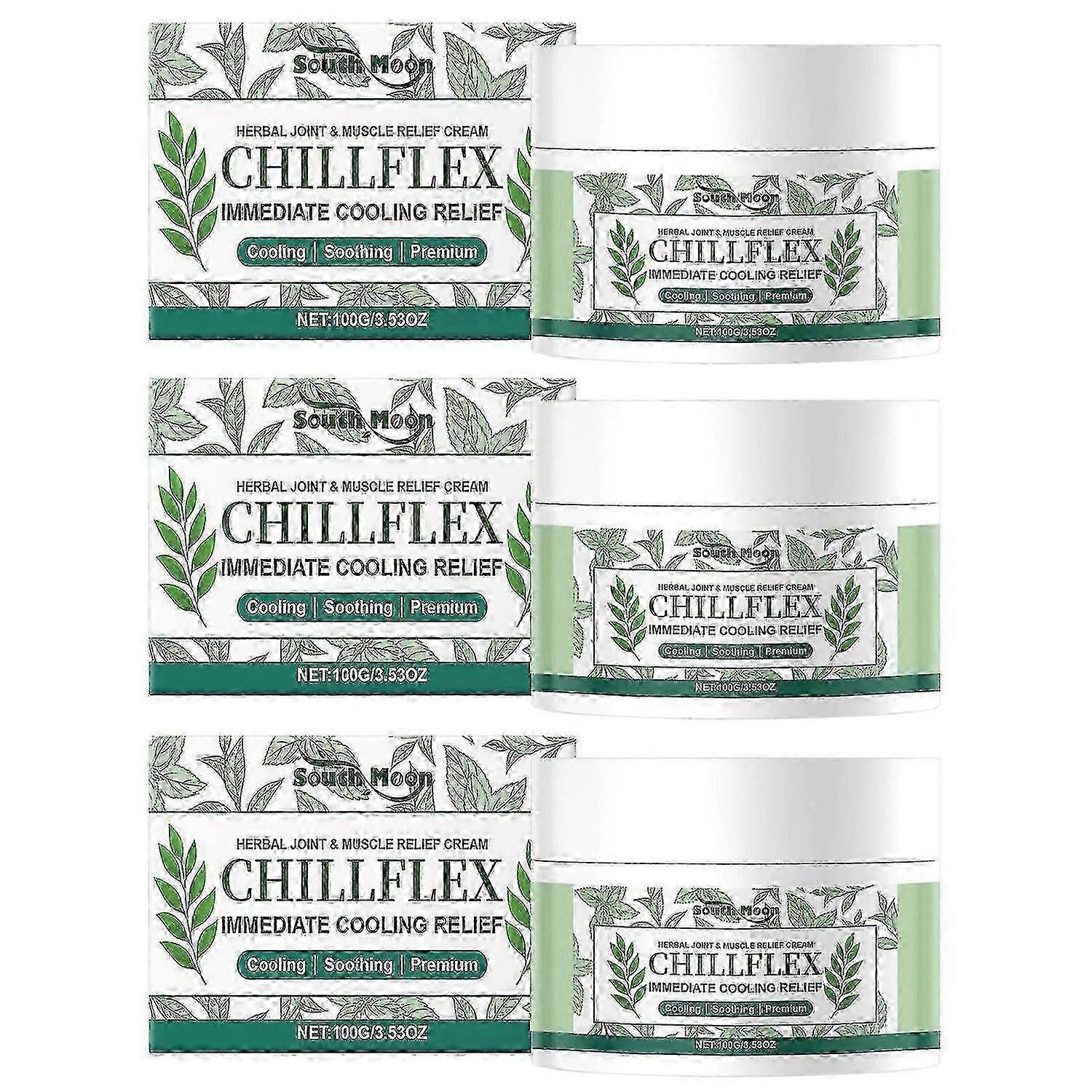 Chillflex örtkräm lindrar obehag i leder och muskler, mentolmassagekräm för led och muskler