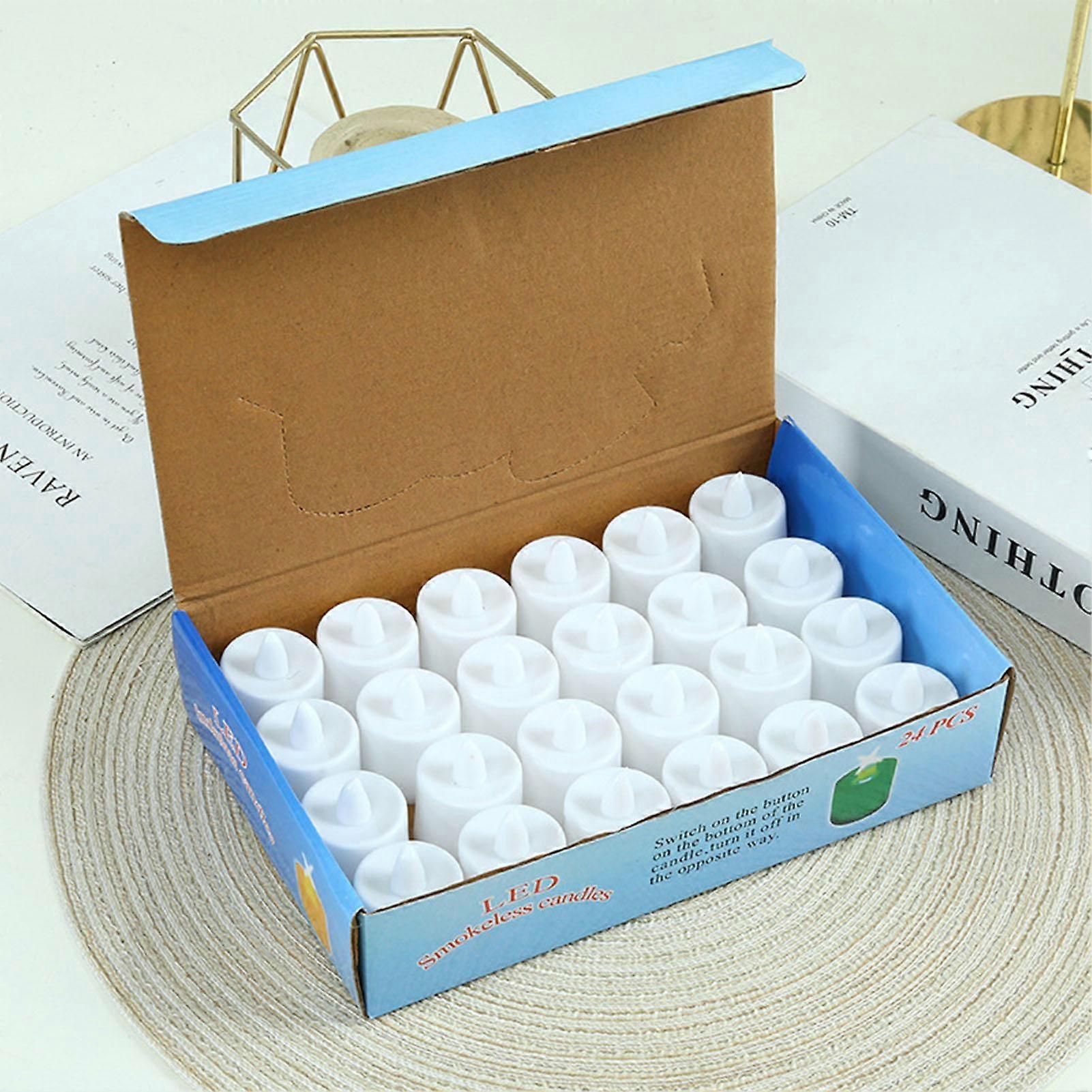 24PCS Electric Candle Flameless Candle LED Reusable Multiple Light Modes Candle Light with 2 Button