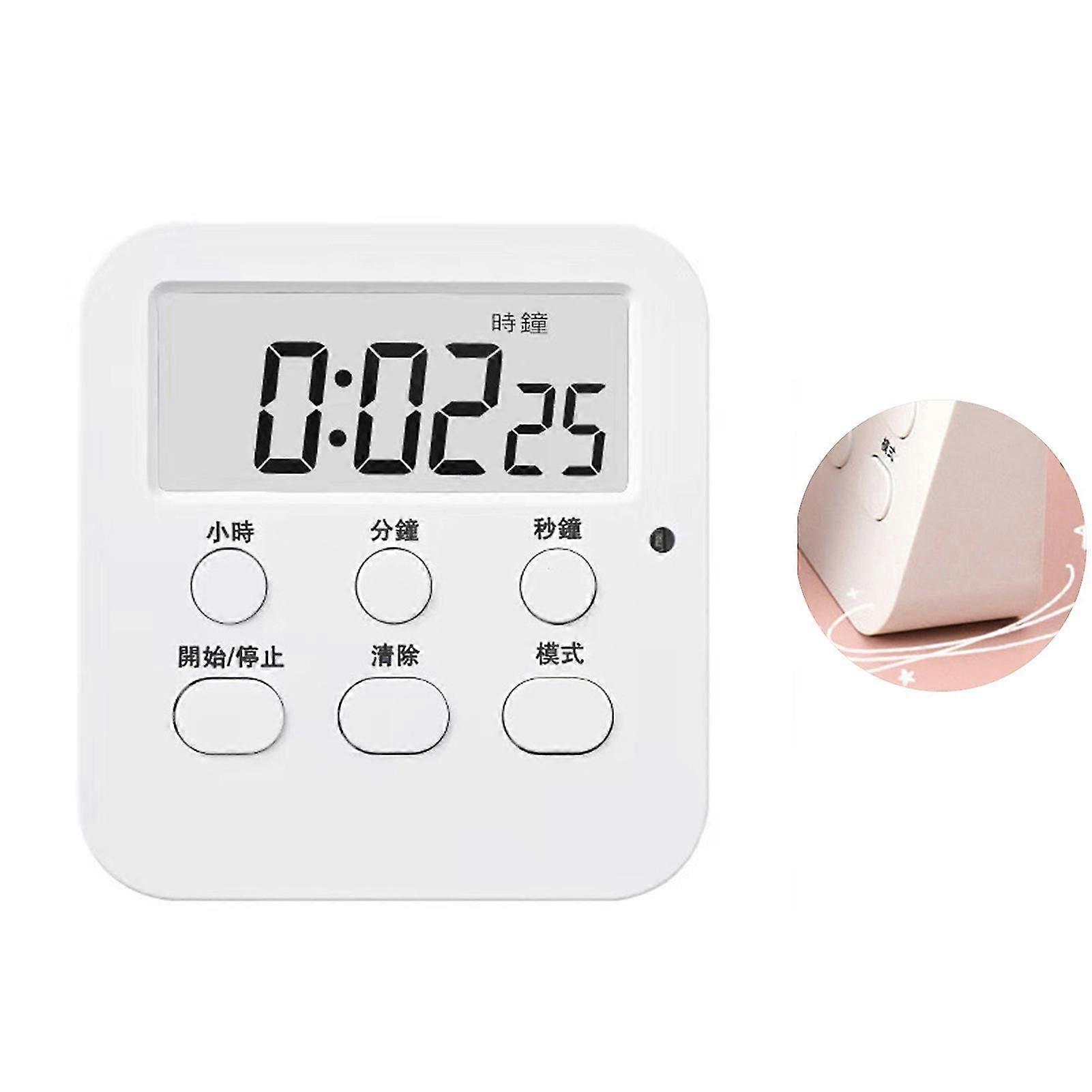 Large Screen Countdown Timer with Magnets - Silent, Easy-to-Use, Adjustable, and Efficient Timing Solution with Red Light Alert