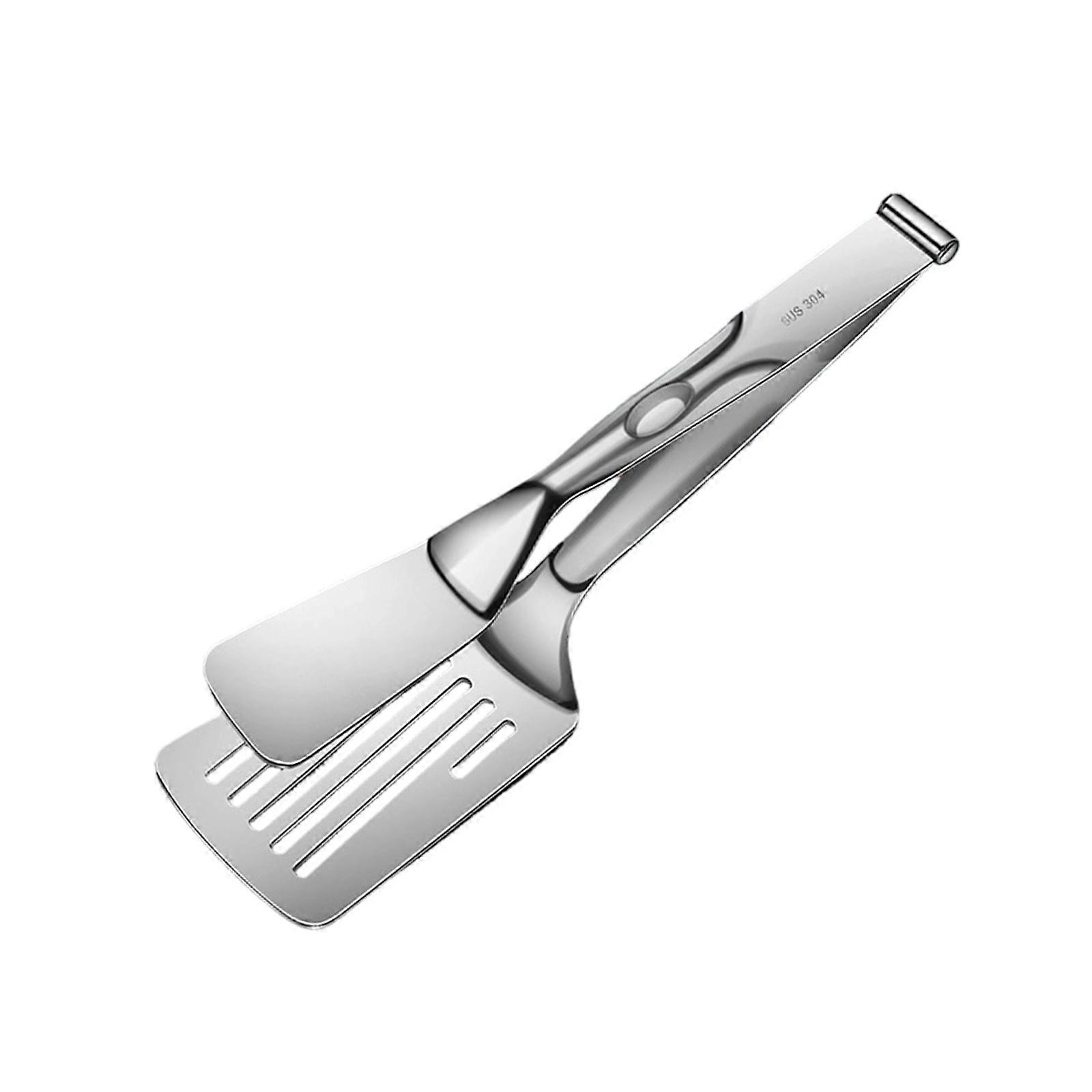 Stainless Steel Serving Tongs with Ergonomic Handle Heat Protections Design For Steak Pancake Handling Multicolor