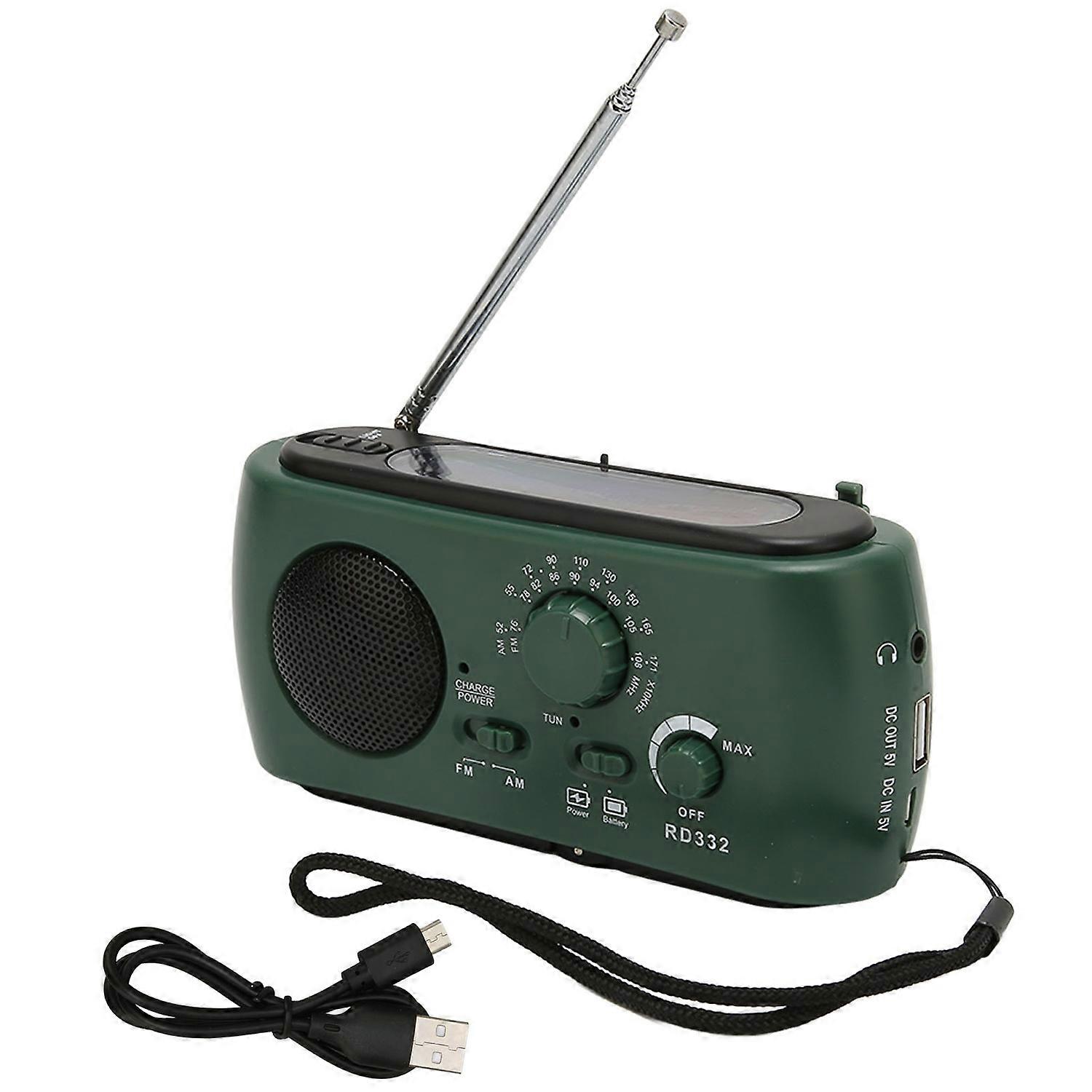 Solar Hand Crank Radio Multifunction Rechargeable Emergency Radio with Flashlight Function for Outdo