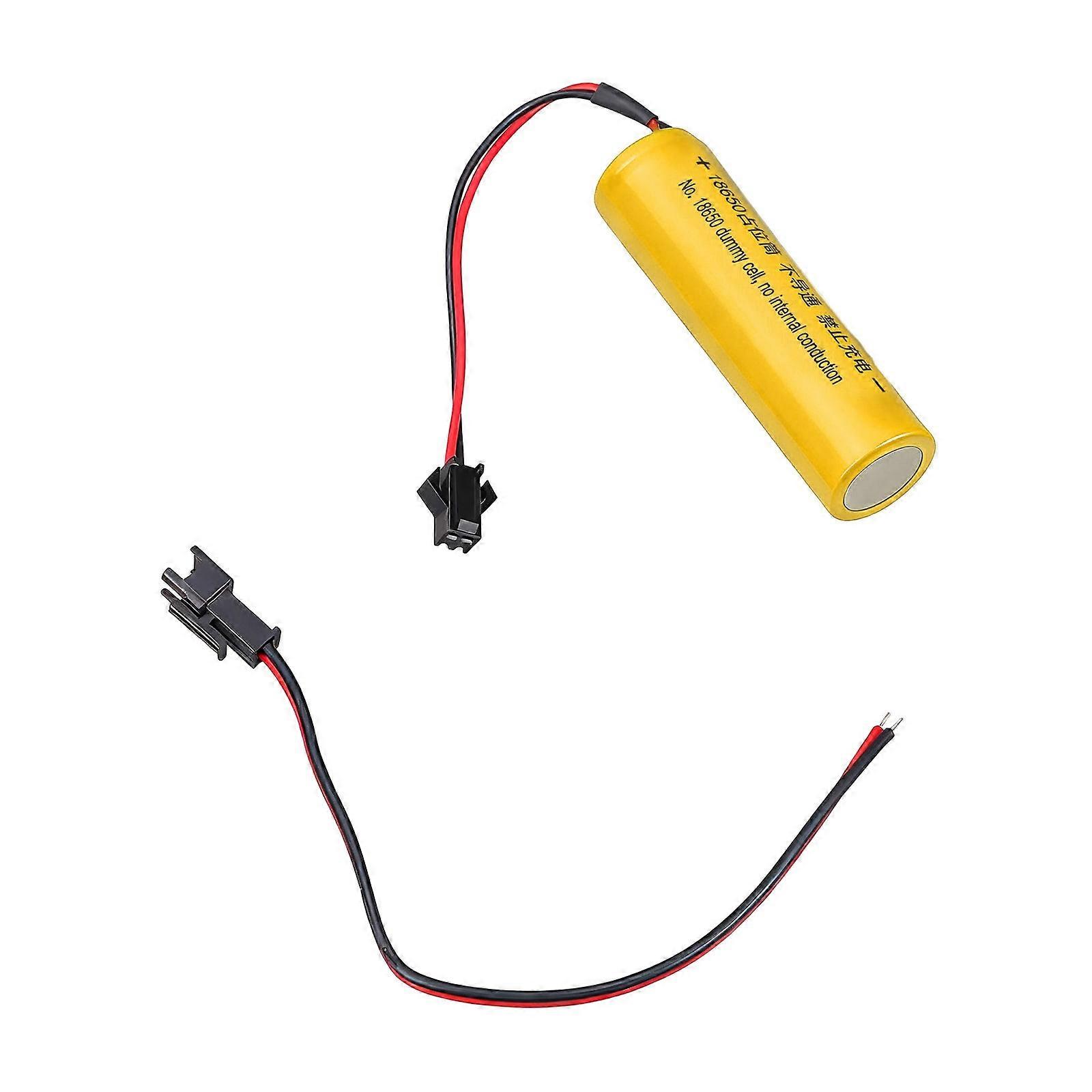 0V 18650 Size Dummy Fake Battery Shell External Power Supply Placeholder Cylinder Conductor for Electronics Device Use  Yellow
