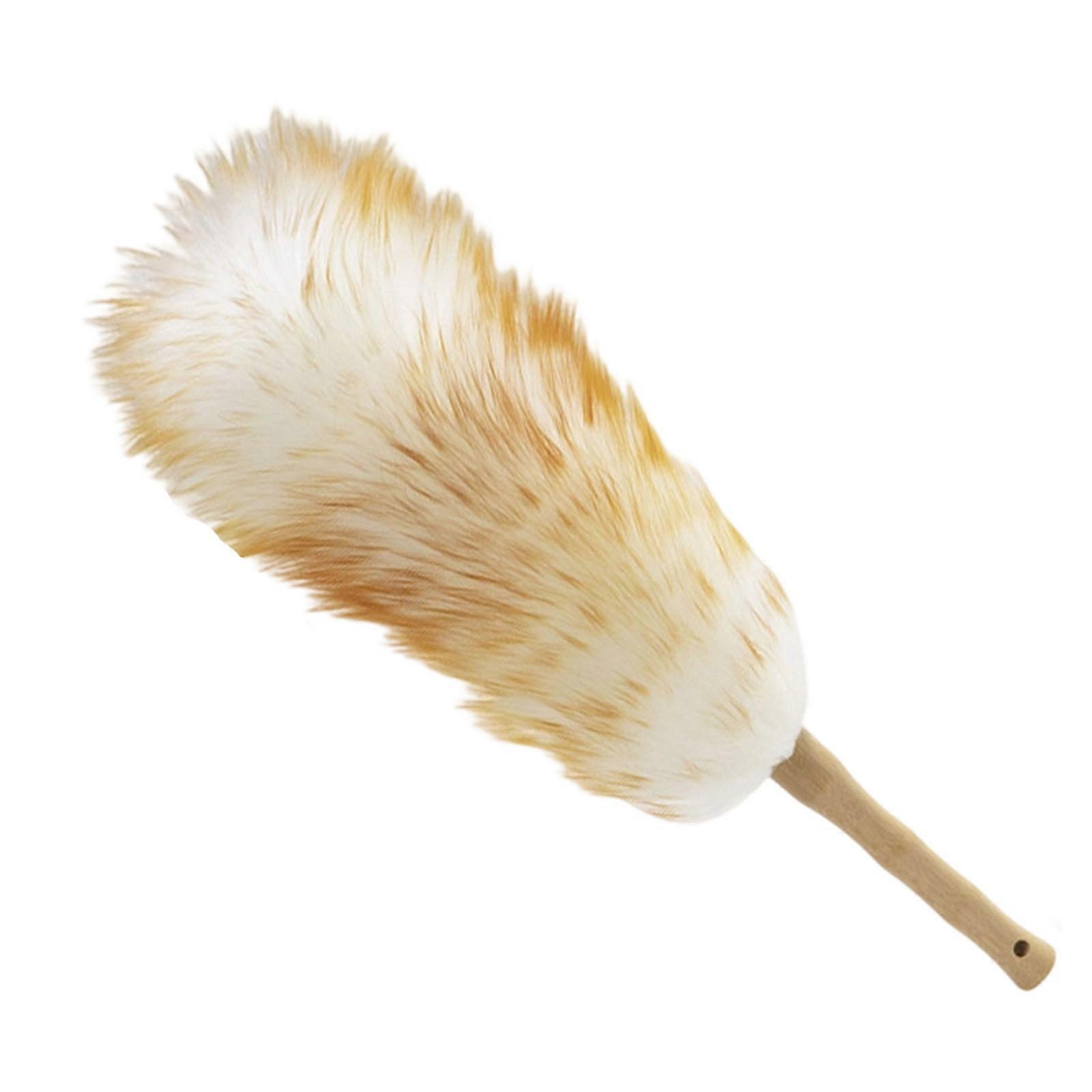 Duster Tool With Bamboos Handle And Thickened Wool For Home Ceiling Cleaning Car Interior Care And Electronics Device Multicolor
