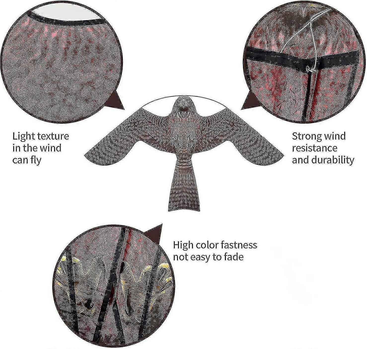 Bird Hawk Flying Kite With Pole Crops Farm Protector Bird Scarer Flying Kite Without Pole-style A Kite