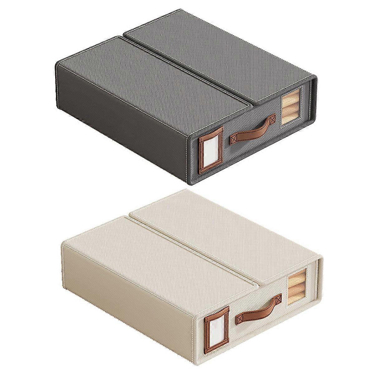 Foldable Breathable Moisture-Proof Storage Box Leather Handle for Storage Bed Organizer Box Bed Shee