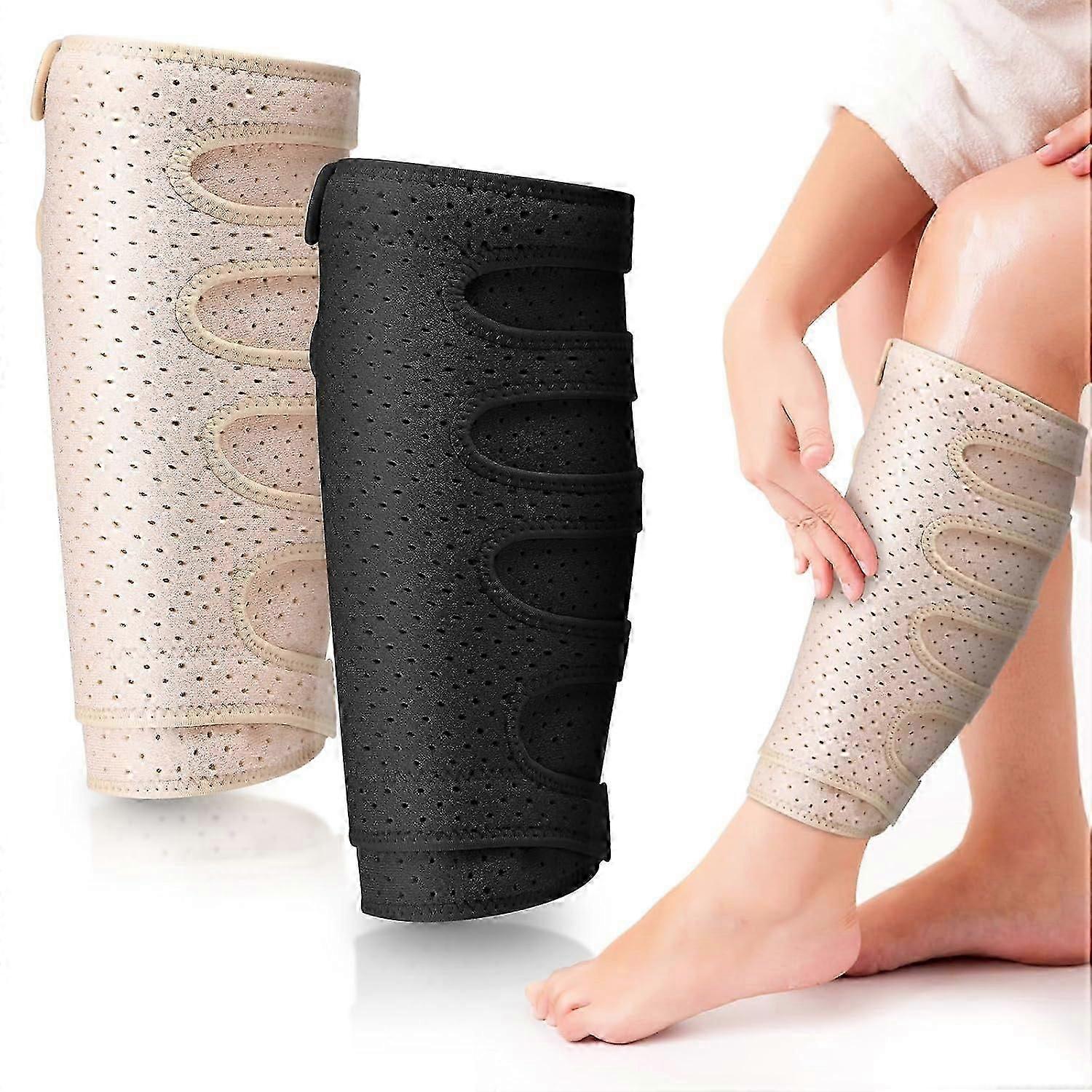 2-Pack Adjustable Calf Compression Wraps for Lymphedema