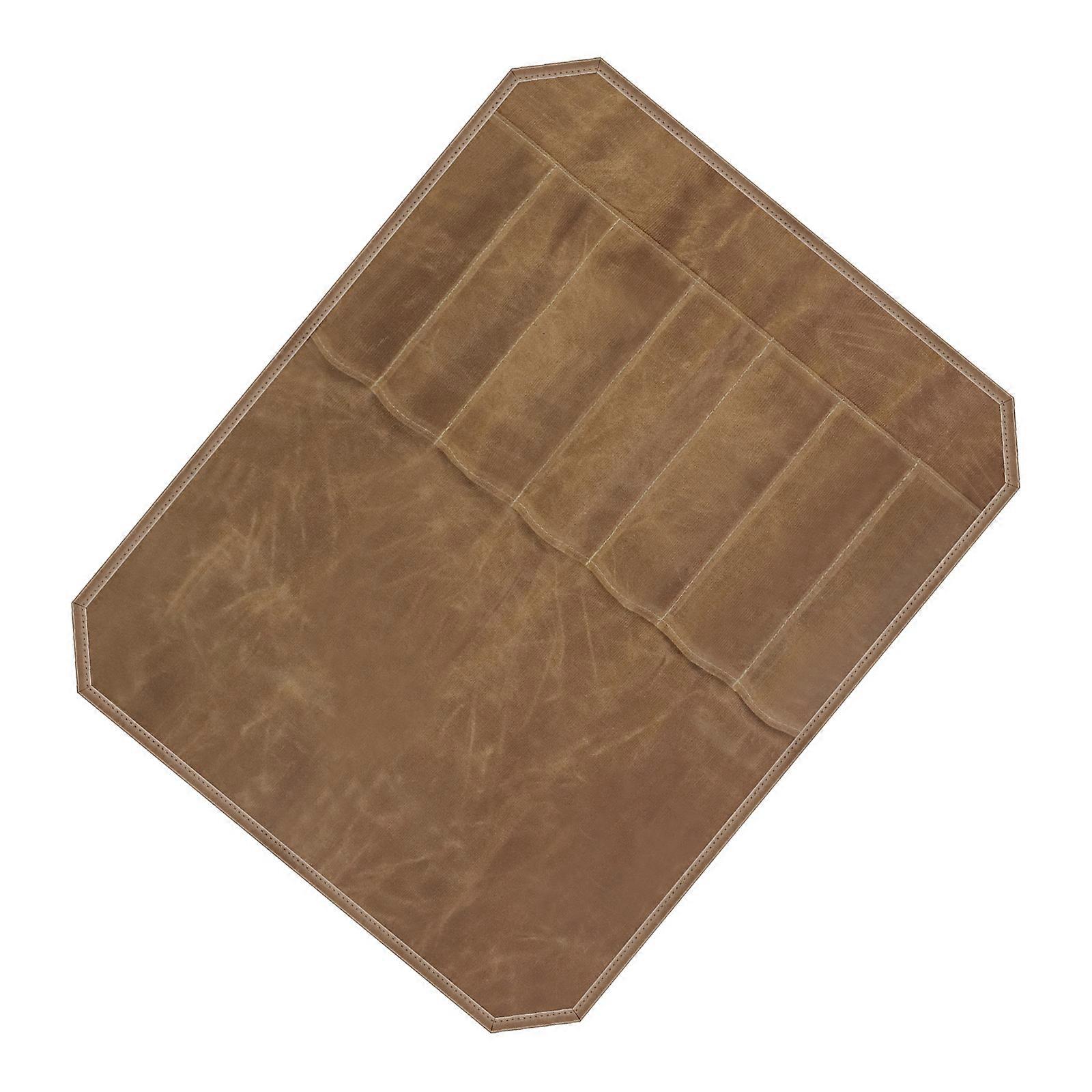 Compact Storage Pouch Versatile Knife Storage Case Chef Organizer Bag Durable Waxed Canvas Pouch for Cooking Enthusiasts  Khaki