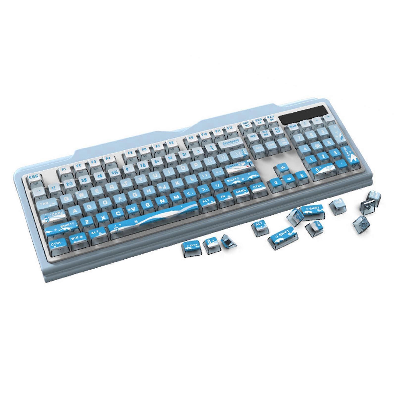 116 Keycap PBT Backlighting Keycaps ASA Profile Snow Pattern Translucent Backlit Keycap For Mechanical Keyboards Multicolor